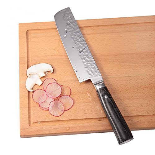 hecef Cuchillo de Chef para Fruta y Verduras, 7 Pulgadas Cuchillo Nakiri