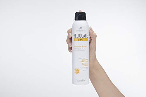 Heliocare 360º Invisible Spray SPF 50+ - Spray Solar Corporal, Transparente, Refrescante, Eficaz sobre Piel Mojada, Muy Alta Protección, Hipoalergénica, 200ml