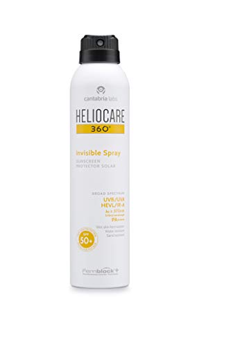 Heliocare 360º Invisible Spray SPF 50+ - Spray Solar Corporal, Transparente, Refrescante, Eficaz sobre Piel Mojada, Muy Alta Protección, Hipoalergénica, 200ml