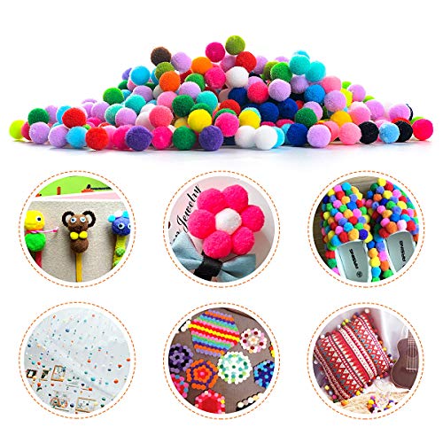 HellDoler Pompones,1000pcs 15mm Crafts Pom Poms Pompones de Cifefrentes Colores para Manualidades y Decoraciones Artesanales