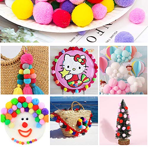 HellDoler Pompones,1000pcs 15mm Crafts Pom Poms Pompones de Cifefrentes Colores para Manualidades y Decoraciones Artesanales