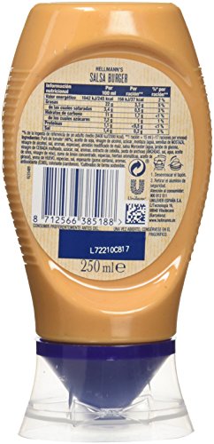 Hellmann's Salsa Burger 250 ml - Paquete de 8 x 250ml - Total: 2000ml