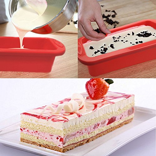 HelpCuisine Molde silicone-Molde Tarta, Molde de silicona para Tartas, Bandeja rectangular para roscones, ¡24 meses de garantia!