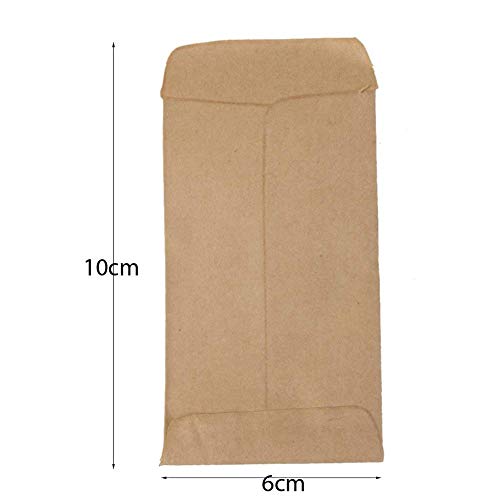 Hemore 100 Unidades marrón Kraft Papel Bolsas semilla Protectora Envolvente Vertical Estilo Aislamiento Semillas Bolsas de Embalaje