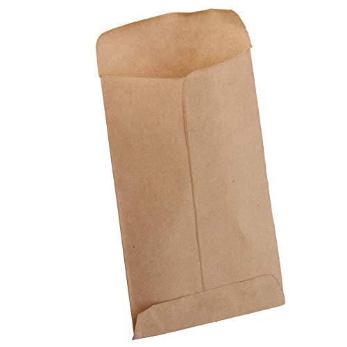 Hemore 100 Unidades marrón Kraft Papel Bolsas semilla Protectora Envolvente Vertical Estilo Aislamiento Semillas Bolsas de Embalaje