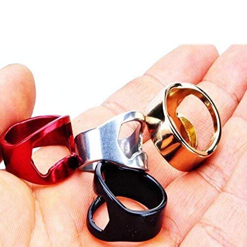 Hemore Acero Inoxidable Botella abridor Anillo Cerveza Coca Cola destapador (4pcs, Multicolor)