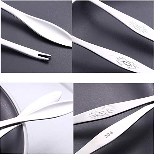 Hemoton Herramientas de Mariscos de Acero Inoxidable 6 Piezas Seafood Forks Picks Tenedores de Mariscos para El Cangrejo de Langosta Tenedor de Cangrejo para Herramientas de Mariscos (Plata)