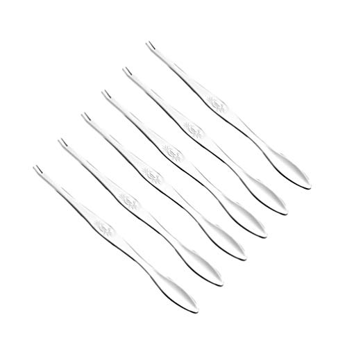 Hemoton Herramientas de Mariscos de Acero Inoxidable 6 Piezas Seafood Forks Picks Tenedores de Mariscos para El Cangrejo de Langosta Tenedor de Cangrejo para Herramientas de Mariscos (Plata)