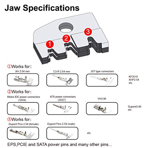 Herramientas de Crimpadora Dupont Preciva con 1550 PCS Pins Macho y Hembra Conector Dupont 26-18AWG 0.1-1.0mm² y 460pcs 2,54mm JST-PH Pin Macho y Hembra JST Conector Cable Enchufe Adaptador Set