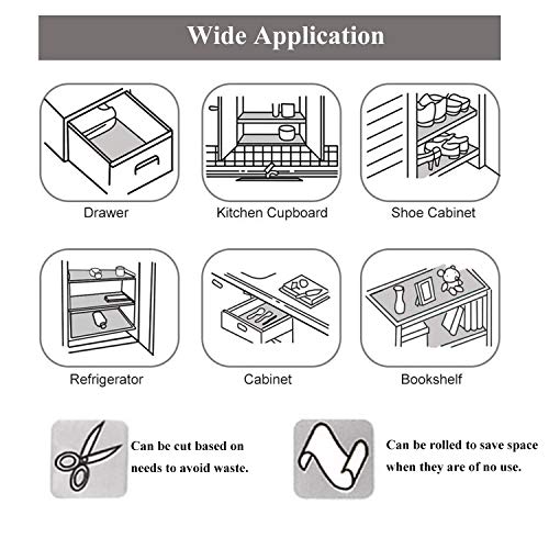 Hersvin 60cmx500cm Plastico Protector para Cocina Cajones, Alfombras Antideslizante Non Adhesivo para Nevera Mueble Fregadero Estante Organizador Cubiertos EVA Cubre Encimera(Transparente Diamante)