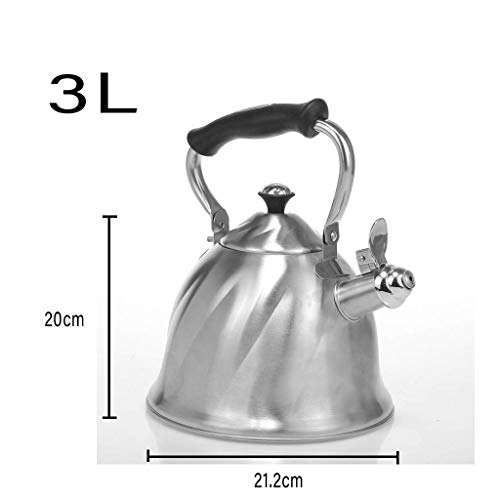 Hervidor Doméstico Acero Inoxidable 304 1810 Cocina de Inducción de Gas de Engrosamiento Ardiente Whistle Sound 3L, HSH