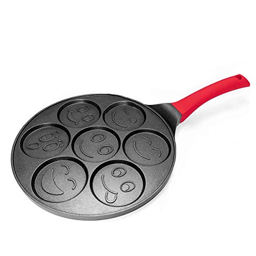 HEWEI Lindo Molde para panqueques para niños Mini panqueques Plancha Redonda para Plancha sartén para Parrilla sartén para Desayuno sartén para Huevos sartén blini sartén Antiadherente para panque