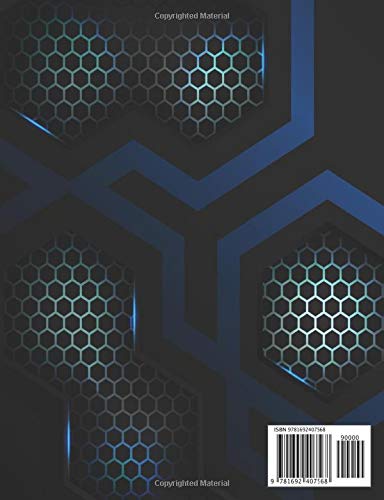 Hexagonal Graph Paper: Hexagon Paper (Small) 0.2 Inches Hexes Radius Honey comb paper, Organic Chemistry, Biochemistry, Science Notebooks, Composition ... Maps Grid Mats with Blue Hexagon Sport Theme