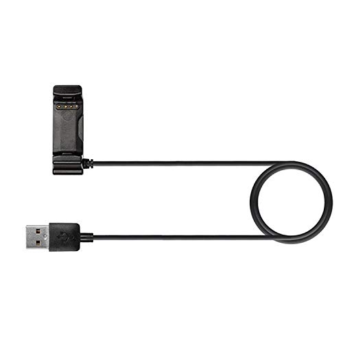 Heydayling Longitud del Cable: 1,2 m (Negro), Cargador de sustitución de Cable de Cargador de pie for Garmin VivoActive HR Reloj Brillante (Color : Black)