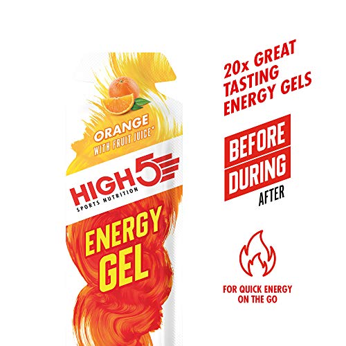 HIGH5 Gel Energético Bolsitas de Liberación Rápida con Zumo de Fruta Natural (Naranja)