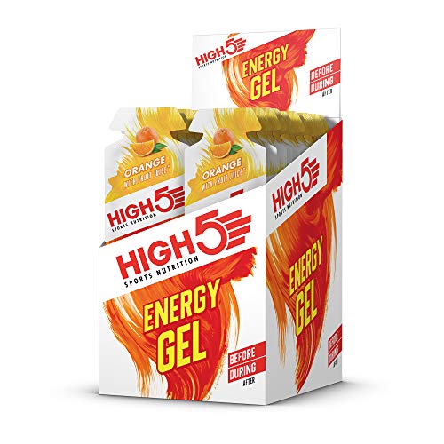 HIGH5 Gel Energético Bolsitas de Liberación Rápida con Zumo de Fruta Natural (Naranja)