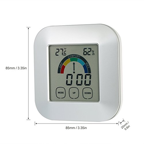 Higrómetro de temperatura ambiente Termómetro digital Higrómetro Medidor de humedad y temperatura interior de alta precisión para la oficina en casa Bodega de vinos, etc. - Pantalla táctil completa.