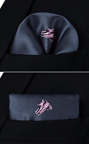 HISDERN Elephant Wedding Party Tie Panuelo corbata de los hombres y juego de bolsillo cuadrado