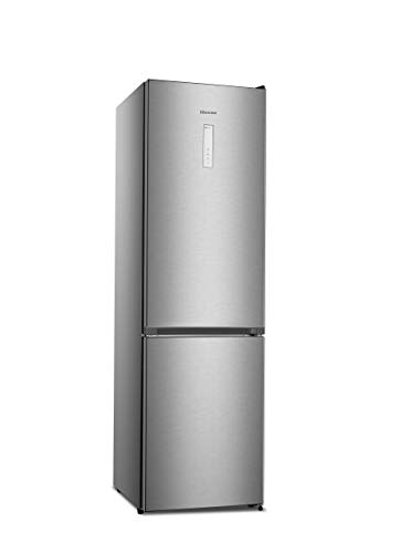 Hisense RB438N4BC3 - Frigorífico Combi No Frost, Acabado Inox, Clase A+++, Capacidad Neta 334L, 200 Cm Alto, Compresor Inverter,Cajón 0º, Botellero cromado,Silencioso 37db