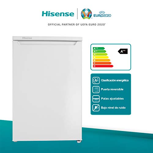 Hisense RL170D4AW2 - Frigorífico de una puerta reversible, Clasificación energética A++, despensa vertical en color Blanco, con 138 L de Capacidad