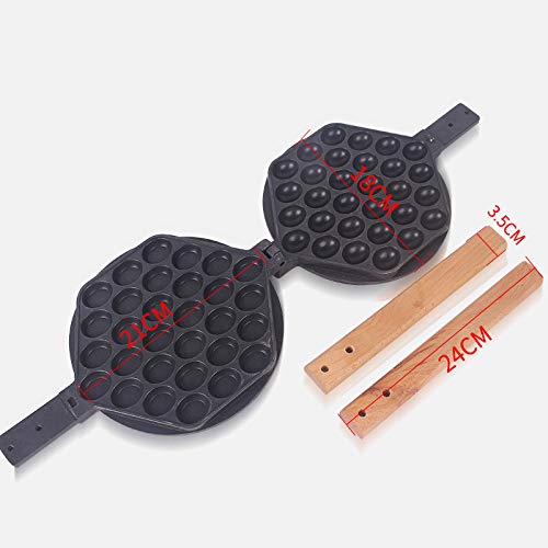 HIUGHJ Molde para gofres Huevo Bubble Cone Maker Eggettes Rodillo Sartén Antiadherente Utensilios de Cocina para Gas eléctrico, Negro