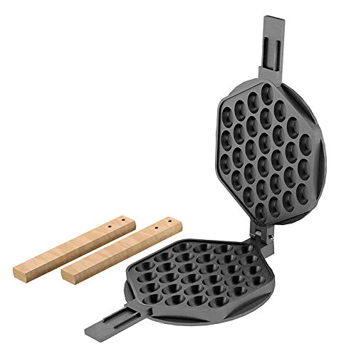 HIUGHJ Molde para gofres Huevo Bubble Cone Maker Eggettes Rodillo Sartén Antiadherente Utensilios de Cocina para Gas eléctrico, Negro