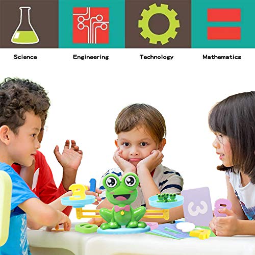 Hiveseen Juguetes Educativos para Niños, 64Pcs Rana Equilibrio Juguete de Matemáticas, Juguetes Montessori para Niños y Niñas