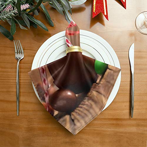 HJHJJ Cloth Napkin 6 Pack 20 Inch Washable Dinner Napkins Chocolate Egg Satin Cloth Napkins Great For Weddings, Parties, Holiday Dinner & More