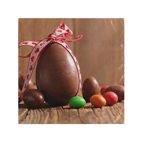 HJHJJ Cloth Napkin 6 Pack 20 Inch Washable Dinner Napkins Chocolate Egg Satin Cloth Napkins Great For Weddings, Parties, Holiday Dinner & More