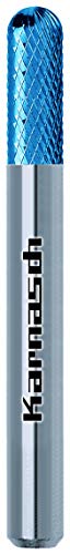 hochl.Fresa de lápiz de vollh tipo de metal, revestimiento de BlueTEC, rodillo redondo forma (WRC), 6,0 mm de diámetro x 18 x 60 mm, Vástago de 6 mm