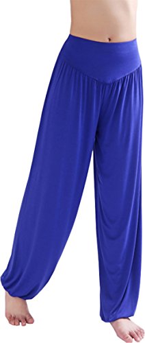 Hoerev Pantalón ancho de Yoga, tejido elástico muy suave - Azul -