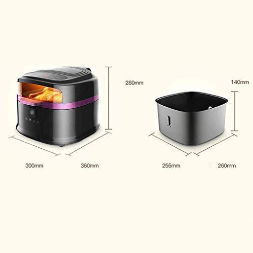 Hogar Aire Freidora Sin Aceite Nueva Automático De Múltiples Funciones De Gran Capacidad Fries Inteligente Franceses Máquina LED De Pantalla Táctil Digital Rápida Y Saludable Cocinar 1200W-8L (negro)