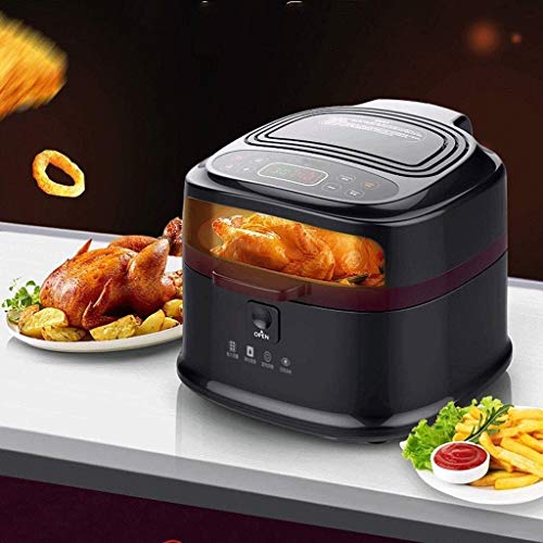 Hogar Aire Freidora Sin Aceite Nueva Automático De Múltiples Funciones De Gran Capacidad Fries Inteligente Franceses Máquina LED De Pantalla Táctil Digital Rápida Y Saludable Cocinar 1200W-8L (negro)