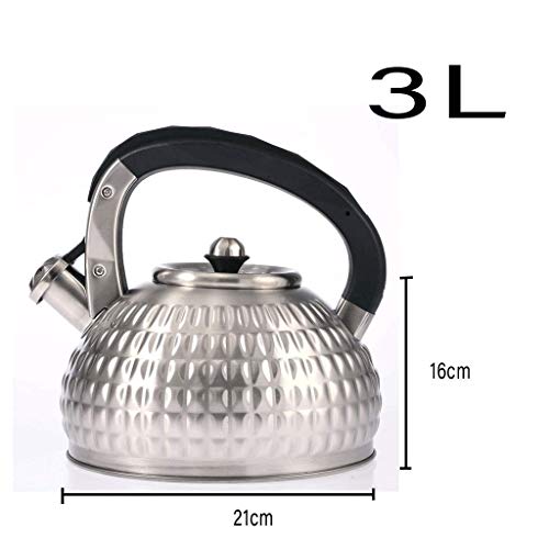 Hogar Hervidor 304 Acero Inoxidable 3L Quema de Gas Compuesto de Fondo Cocina de Inducción Silbido 1810, HSH