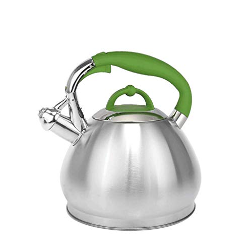 Hogar Hervidor 3.4L 304 Acero Inoxidable Ardiente Compuesto Inferior Gas Cocina de Inducción Silbido 1810, HSH, Verde