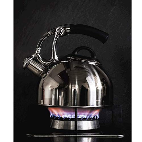 Hogar Hervidor de Agua Espejo Acero Inoxidable 304 2.5L Quema de Gas Compuesto de Fondo Cocina de Inducción Silbido 1810, HSH