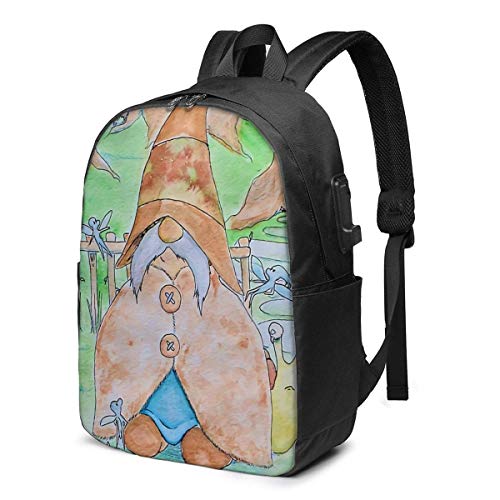 HOIH Oliver Bari The GNOME Mochila USB de Viaje de Moda, Mochilas de Negocios para computadora de 17 Pulgadas Mochila para Estudiantes Mochila Informal para Senderismo