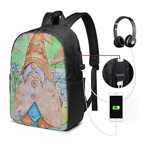 HOIH Oliver Bari The GNOME Mochila USB de Viaje de Moda, Mochilas de Negocios para computadora de 17 Pulgadas Mochila para Estudiantes Mochila Informal para Senderismo