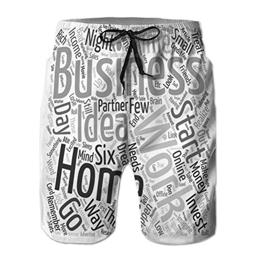 Holefg3b Shorts de baño de Playa para Hombre con Bolsillo la Historia del Almendro Prunus dulcis Texto