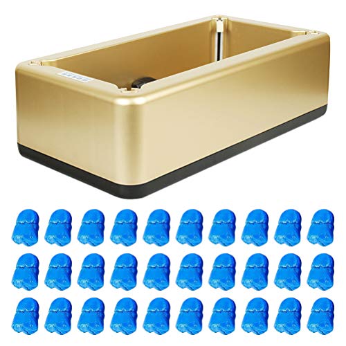 Holibanna Máquina Automática de Cubiertas de Zapatos Dispensador Automático con 100Pcs Fundas Desechables (Golden + 100Pcs instuecciones en chino)