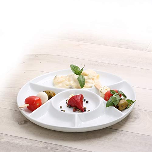 Holst Porzellan MP 300 Plato fondue 23 cm, Porcelana, blanco, 23.5 x 23.5 x 2 cm