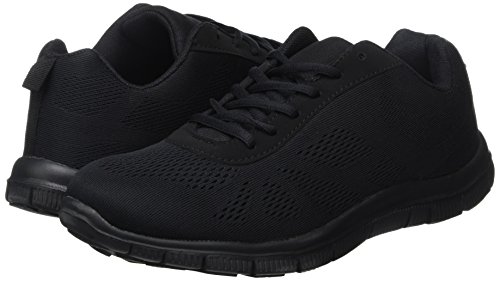 Hombre Get Fit Malla El Correr Entrenadore Atlético para Caminar Zapato - Negro/Negro - 44 BT0047