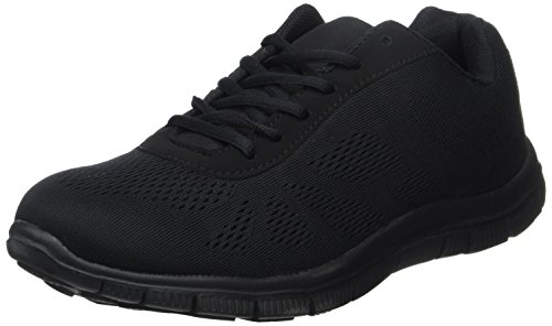 Hombre Get Fit Malla El Correr Entrenadore Atlético para Caminar Zapato - Negro/Negro - 44 BT0047