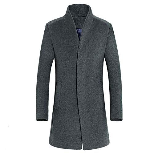 Hombre Invierno Abrigo,JiaMeng Chaqueta para Hombre,Ligero Chaqueta Abajo Cálido Trinchera de Invierno Botón Largo Outwear Abrigo Elegante Abrigos(Gris,M)