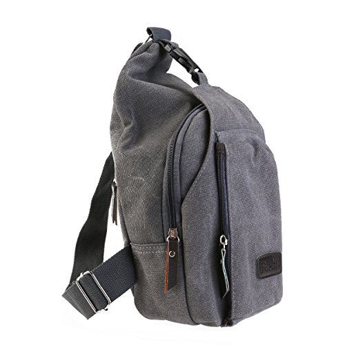 Hombres deportes LEORX wsmxdf bolso mochila bandolera desequilibrio - talla L (Gris)