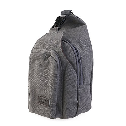 Hombres deportes LEORX wsmxdf bolso mochila bandolera desequilibrio - talla L (Gris)