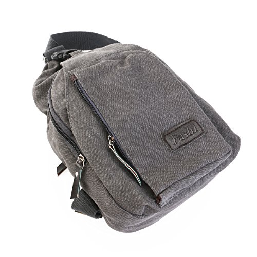 Hombres deportes LEORX wsmxdf bolso mochila bandolera desequilibrio - talla L (Gris)