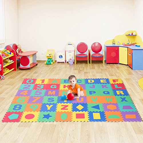 HOMCOM Alfombra Puzle Niños Colchoneta Suave 4.32㎡ Juego Rompecabezas para Niños Espuma EVA