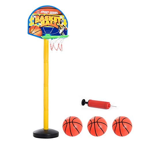 HOMCOM Cesta Soporte Tablero Baloncesto Portátil Canasta de Baloncesto Portátil Aro de Baloncesto Infantil para Interior y Exterior PE 44x33x42cm