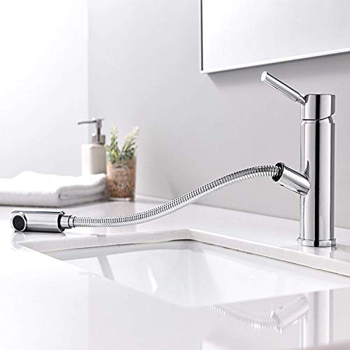 HOMFA Grifo Extraible con Ducha Caliente y Fría para Baño y Cocina Grifería de lavabo Extraible con Tubo de Extensión de 70cm-80cm